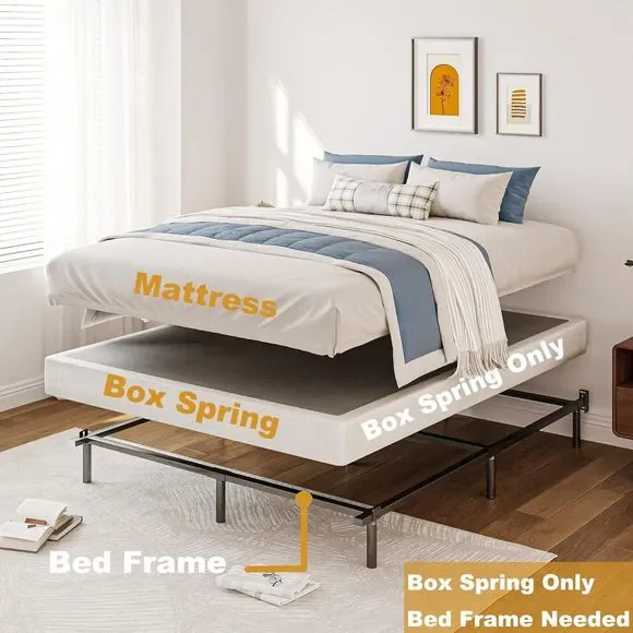 Aardhen 9 Inch High Profile California King Box Spring Strong Metal Frame